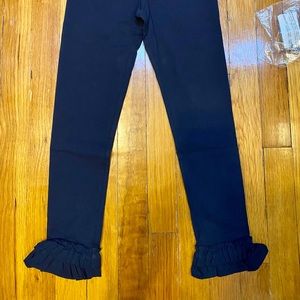 BNWT navy leggings, ruffle at ankle.